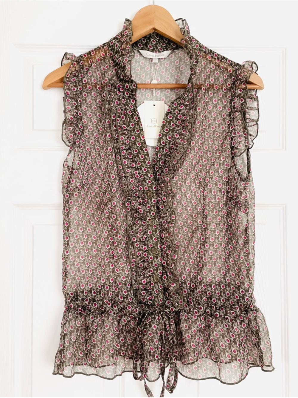 NWT Costa Blanca Ruffle Blouse Size M